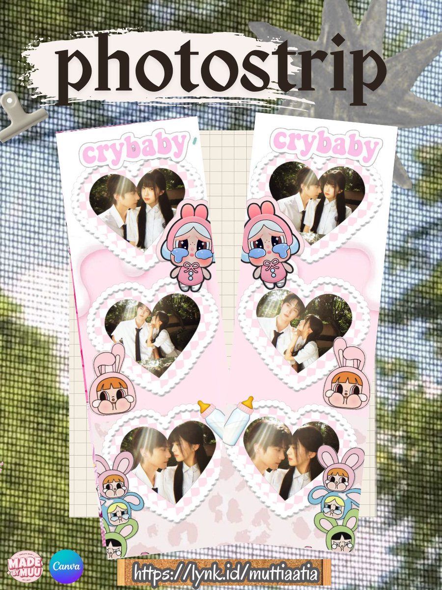 iimooyy's tweet photo. ─── ⋆⋅🧸🎀⋅⋆ ── 𝒞𝓇𝓎𝒷𝒶𝒷𝓎 𝒯𝒽𝑒𝓂𝑒𝒹 𝒫𝒽𝑜𝓉𝑜𝓈𝓉𝓇𝒾𝓅 𝒯𝑒𝓂𝓅𝓁𝒶𝓉𝑒 💧💖✨
bikin foto bareng doi / bestie makin gemes pake frame heart &amp; karakter crybaby ₊˚🏻🏼🪻
💸 PRICE: Rp 4.000 aja! 
📩 Mau order? Langsung DM aku / klik no WA di bio ya! 💬✨#zonauang https://t.co/PVmTKRnpOE