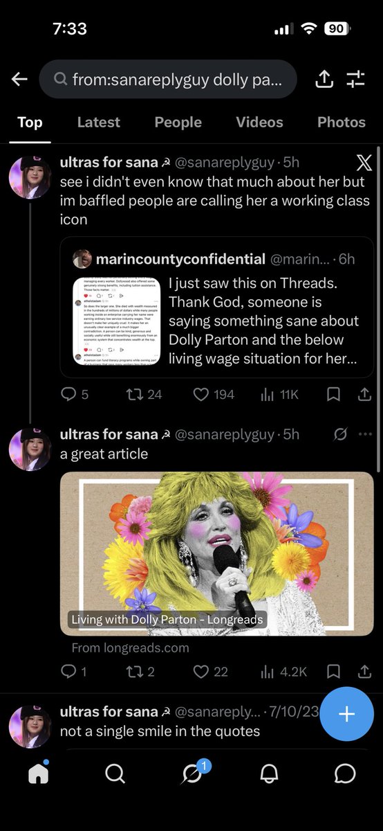 leeftoast's tweet photo. literally a total of TWO tweets talking about dolly parton by name on their account, one of which from five fucking hours ago and the other from WAY BACK in 2023… do you actually want to do this or not. https://t.co/Xua5cIufwg