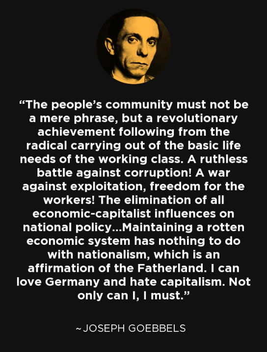 PNWSima's tweet photo. >Goebbels pfp
>"Really tired of National Socialists that are Socialists"

Goebbels: https://t.co/qOShtIhmnP