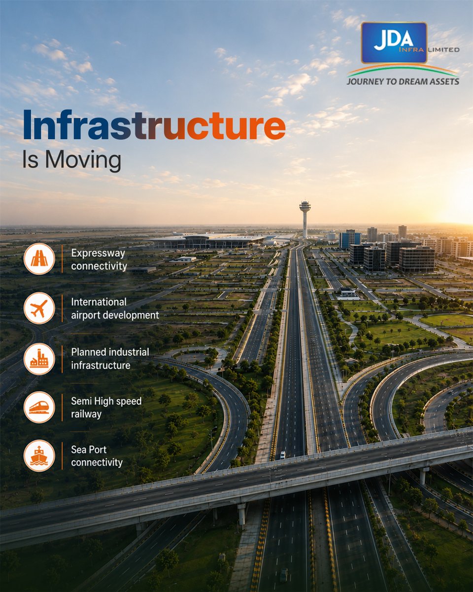 jdainfralimited's tweet photo. From the upcoming Dholera International Airport to dedicated industrial corridors, robust road networks, and government-backed infrastructure development β every element here is designed with long-term growth in mind.
#JDAInfra #JourneyToDreamAssets #DholeraSIR https://t.co/EcrCa2VLDN