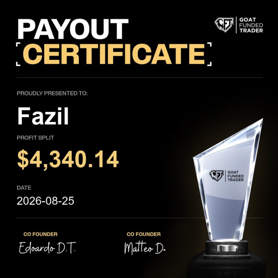 GoatFunded's tweet photo. 💰 ANOTHER BIG ROUND OF GFT REWARDS.

More traders turning performance into real rewards. 🔥

- Marvin: $9,800
- Fazil: $4,340.14
- Luis: $9,800
- Anh: $7,398.75

That’s over $31K paid out across these four traders alone.

Congratulations to all of them. 🐐

https://t.co/Vqc057y4WE