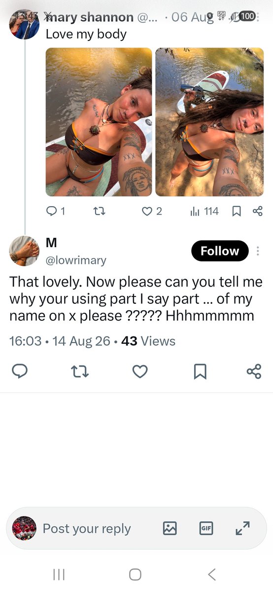 WilliamC664435's tweet photo. Hi sorry to intrud but you asked this person why she was using part of yr name is this girl a fake do you know coz I'm just trying to work something out 🤔
@lowrimary https://t.co/idQPXerLGr