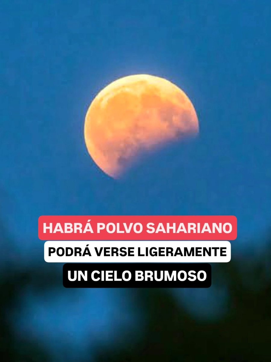JeanSuriel's tweet photo. 🔴🔴ATENTOS | Esta noche ocurrirá un eclipse lunar que será visible desde toda la República Dominicana, la región caribeña y los demás países del continente americano: tendrá una fase parcial con 93% de la superficie lunar teñida de rojo. Comenzará a las 9:23 PM.

🔴La fase penumbral no será muy llamativa al ojo humano, pero se destaca porque empieza a disminuir la intensidad de los rayos del sol sobre el suelo lunar: es por esto que desde las 10:33 PM se empezará a ver la ligera sombra eclipsada.

Sigue ⬇️
