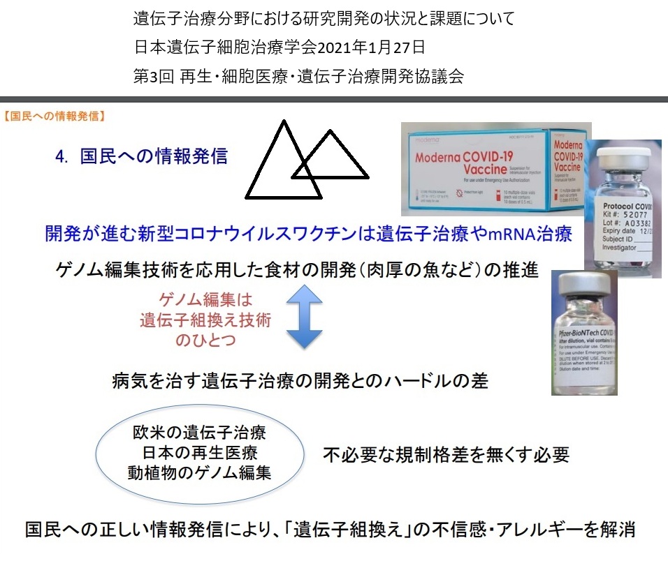 siro64129818's tweet photo. @5rHxIhQGQnnRSOe 専門家が集まる会議では「新型コロナウィルスワクチンは遺伝子治療」と言ってます。 
「不必要な規制格差をなくす必要」「遺伝子組換えの不信感・アレルギーを解消」とも
資料作成時から数年たって諸々の不信感はきえさり大成功ですね。 https://t.co/mZtZsuYYaE