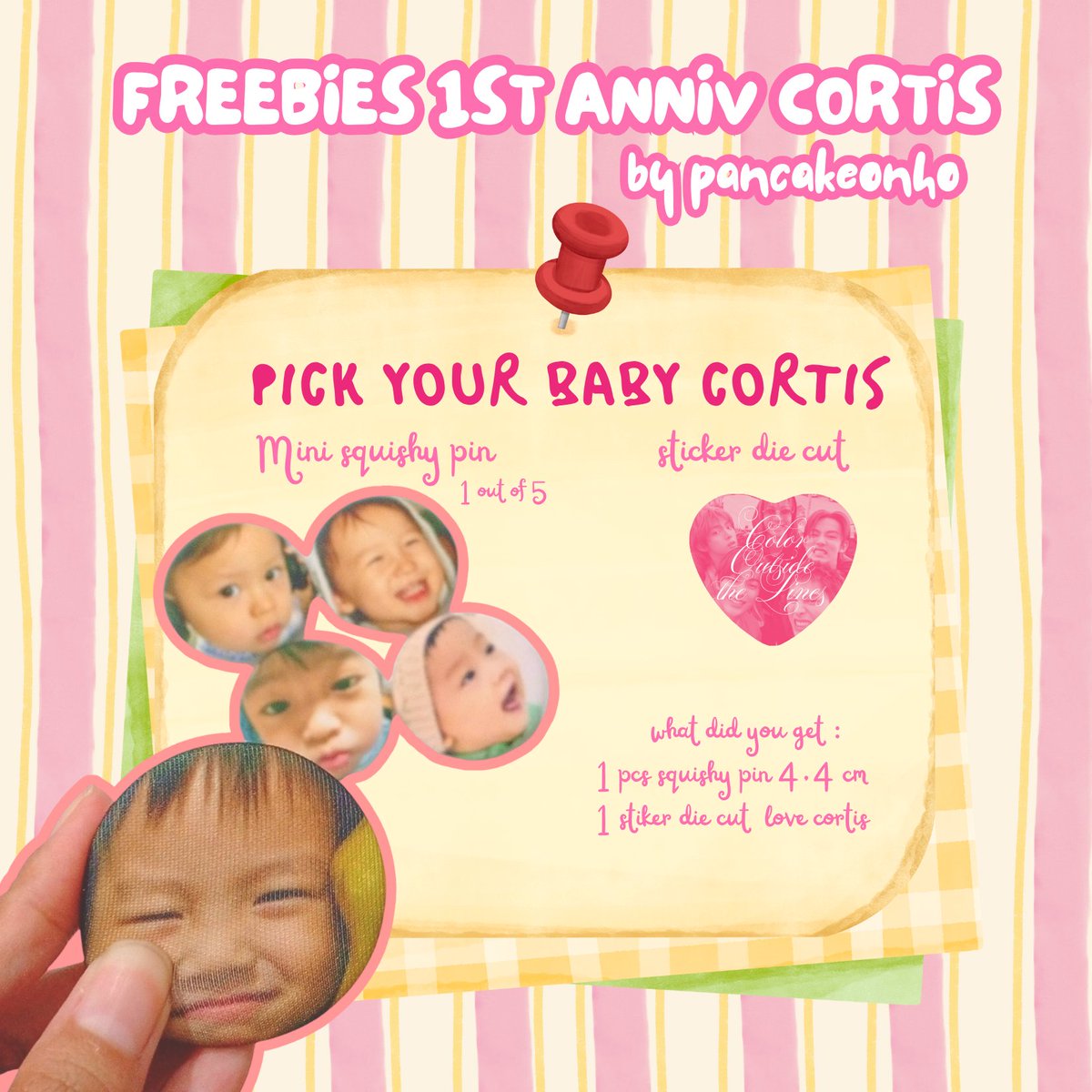 pancaKeonho's tweet photo. .✦ ݁˖ cortis 1st anniversary freebies online by @pancakeonho .✦ ݁˖

♡ like &amp; rt r appreciated
♡ for coerina ot5 
♡ get 1 squishy pin + 1 sticker die cut
♡ will be set Rp5.000 (no rf) 
♡ claim on🍊 29.08 | 19.00 https://t.co/MKuI0DEoVU