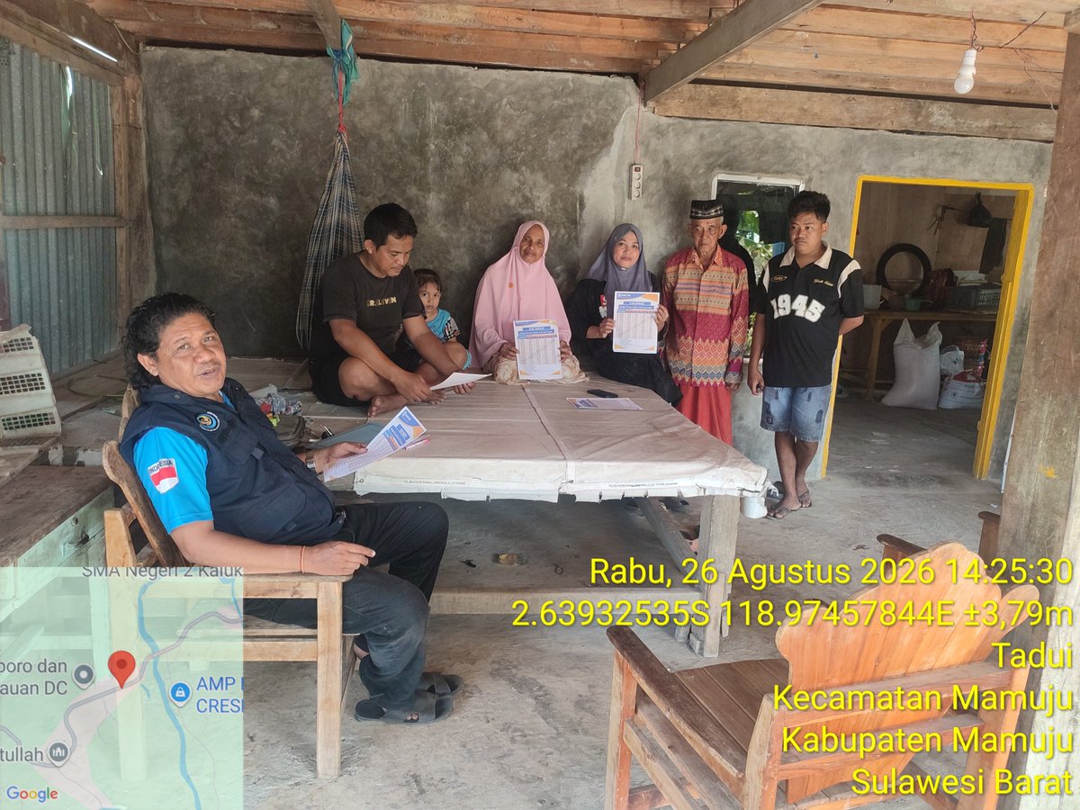 AbrahamMuhiddin's tweet photo. Rabu/26/08/2026 
Kegiatan Sosialisasi KUR Pendampingan Akses Permodalan Lembaga Perbankan dan / Non Perbankan bersama Ketua Pokdakan Padaidi  Padaelo Bapak Lukman dan anggota di Dusun Manalisse Desa Tadui Kec. Mamuju Kab.Mamuju Sulbar.
#BPPSDMKP
#satminkalmaros
#puslatluh https://t.co/v3I6C78UMq