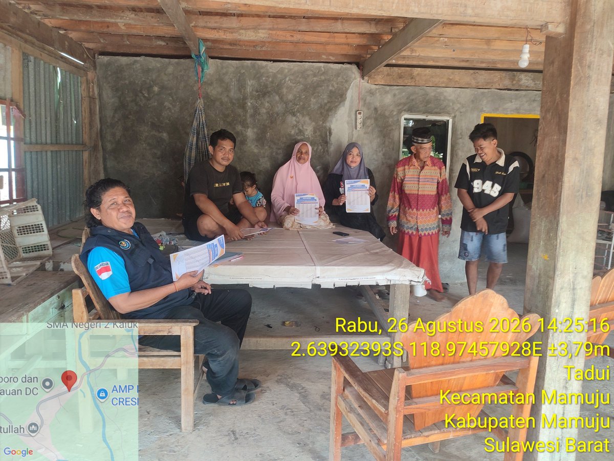 AbrahamMuhiddin's tweet photo. Rabu/26/08/2026 
Kegiatan Sosialisasi KUR Pendampingan Akses Permodalan Lembaga Perbankan dan / Non Perbankan bersama Ketua Pokdakan Padaidi  Padaelo Bapak Lukman dan anggota di Dusun Manalisse Desa Tadui Kec. Mamuju Kab.Mamuju Sulbar.
#BPPSDMKP
#satminkalmaros
#puslatluh https://t.co/v3I6C78UMq