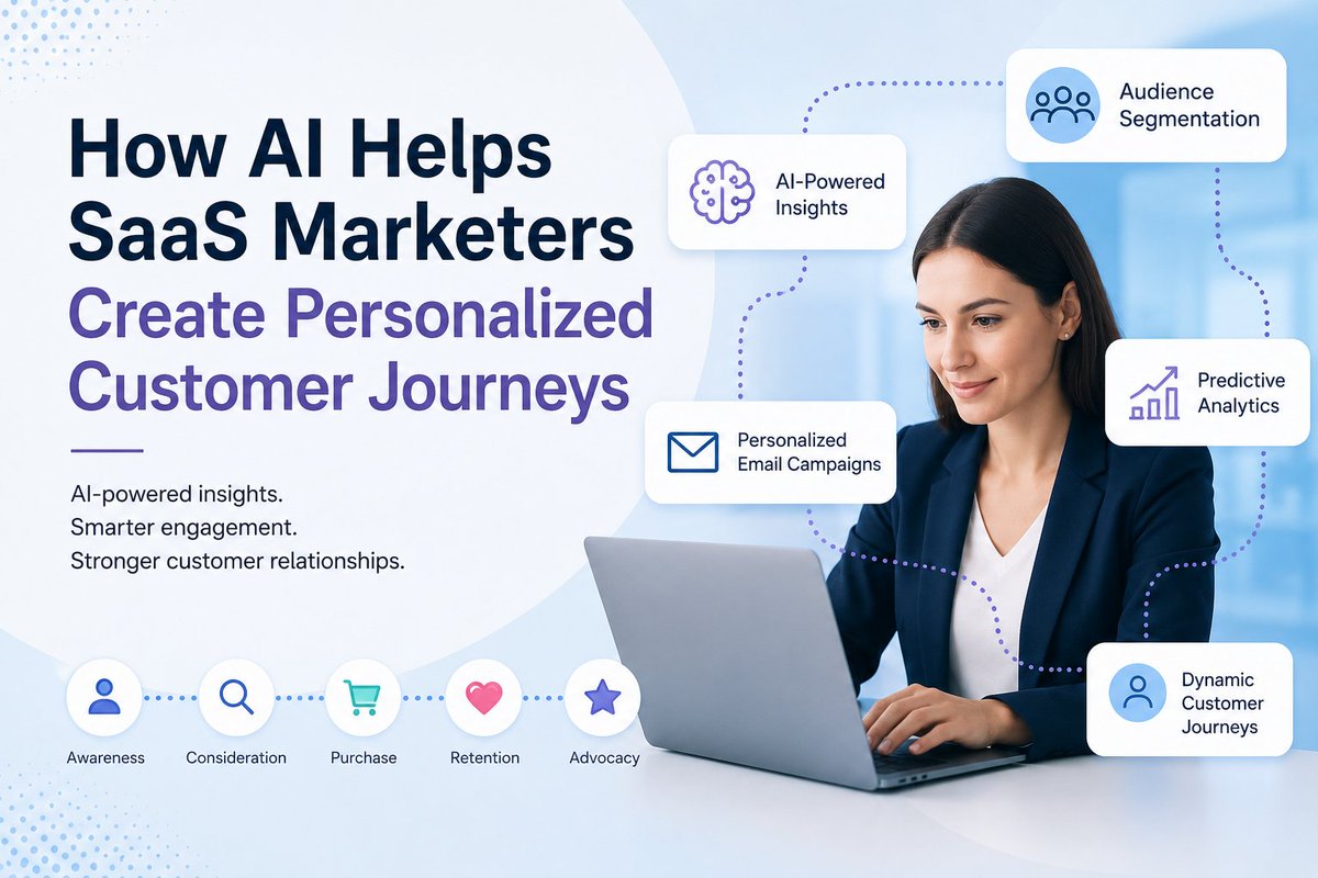 NancyGeorgeCam's tweet photo. How AI Helps SaaS Marketers Create Personalized Customer Journeys

https://t.co/q0he9Hl1zE

#AI #B2BMarketing #CustomerExperience #MarketingAutomation #SaaSMarketing https://t.co/yjDYQ6DIMx