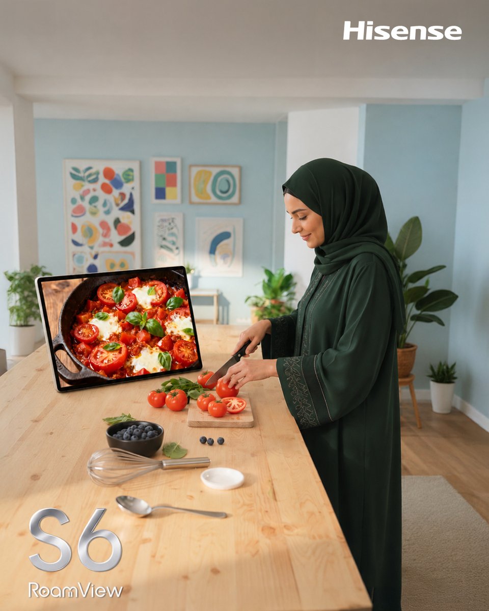 Hisense_KSA's tweet photo. من غرفة لغرفة، شاشتك معك ✨
مع Hisense S6 RoamView استمتع بالمحتوى، العمل والترفيه في أي مكان يناسبك
#Hisense #HisenseKSA #S6RoamView #هايسنس #شاشة_متنقلة https://t.co/yLnqMDv5Rx