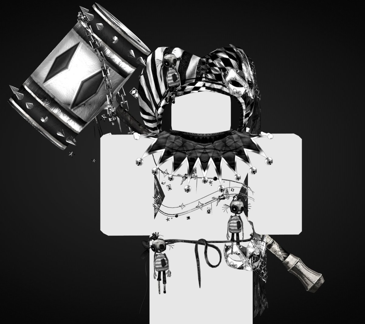 Eimrbl's tweet photo. Made more circus ugcs (hat and the belt) because people seem to like it! :p 🤡🫣

You can find all circus ugcs here:
https://t.co/TYZgY54iAm

#roblox #robloxugc #robloxdev https://t.co/vdHL6pjKlR