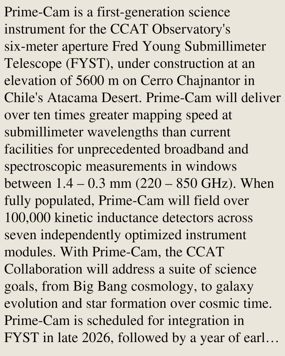 AstrophysicsIns's tweet photo. CCAT: The Prime-Cam Instrument for the Fred Young Submillimeter Telescope – Overview and Status

Eve M. Vavagiakis (Matt), Yuhan Wang (Matt), Lawrence T. Lin (Matt), Manuel Aravena (Matt), Jason E. Austermann (Matt), …
https://t.co/Y07mcvfEoI [𝚊𝚜𝚝𝚛𝚘-𝚙𝚑.𝙸𝙼] https://t.co/mgdQElqjfN