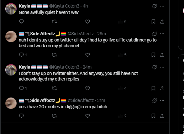 Kayla_Colon3's tweet photo. @SideAffectz Let's admit it, you've lost the moment you started throwing slurs and conspiracy theories

Here in the UK we have a few terms for people like you:

Cunt
Twat
Wanker
Shithead
The list goes on.... https://t.co/pWDIvc56RW