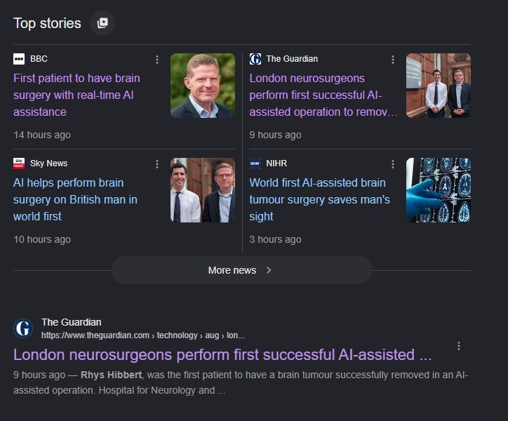 prottlegang11's tweet photo. HOLY SHIT - THIS IS THE FIRST PERSON IN HISTORY SAVED BY AI DURING SURGERY.

This is fucking insane, literally world changing. Elon, pmarca etc will defo interact.

EVERYONES COVERING THIS (BBC, GUARDIAN, SKYNEWS ETC.) BUT NEVER DEPLOYED

Articles:
https://t.co/CEMmydDPYb
https://t.co/IRIehkRu7f
https://t.co/zmhDp1VVi8