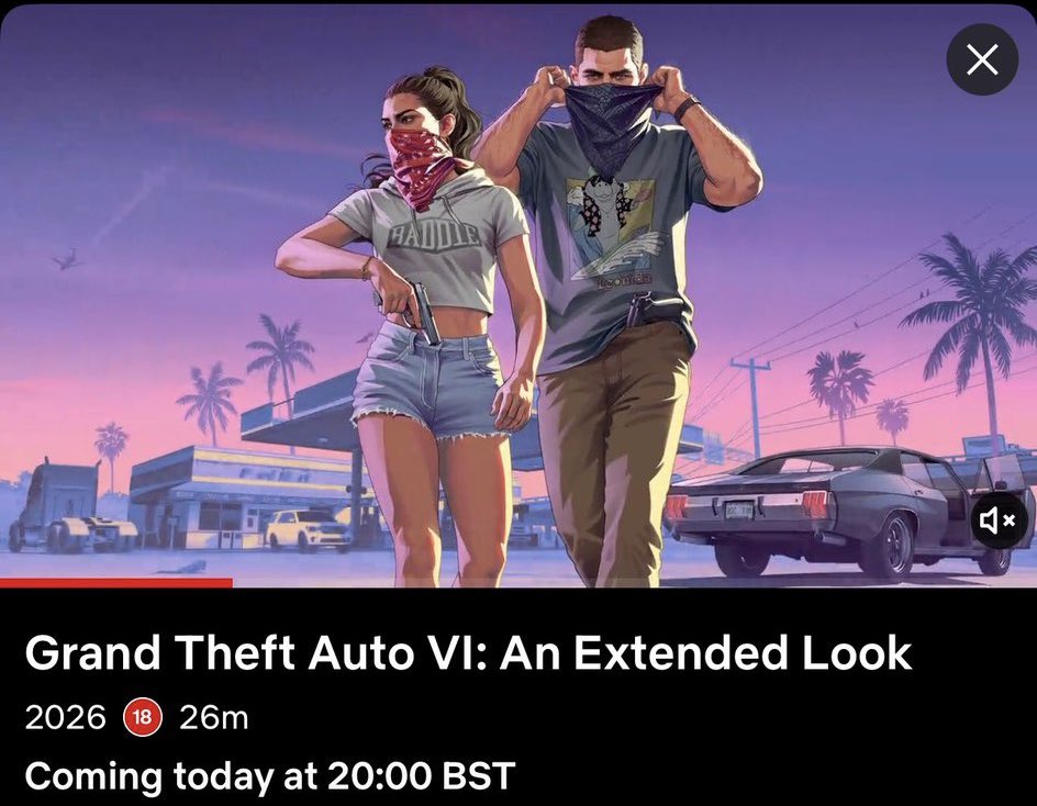 GTA_Unlimited's tweet photo. The GTA 6 Extended Look will be 26 minutes long and was recorded entirely on PS5. https://t.co/9j2wnOa30m