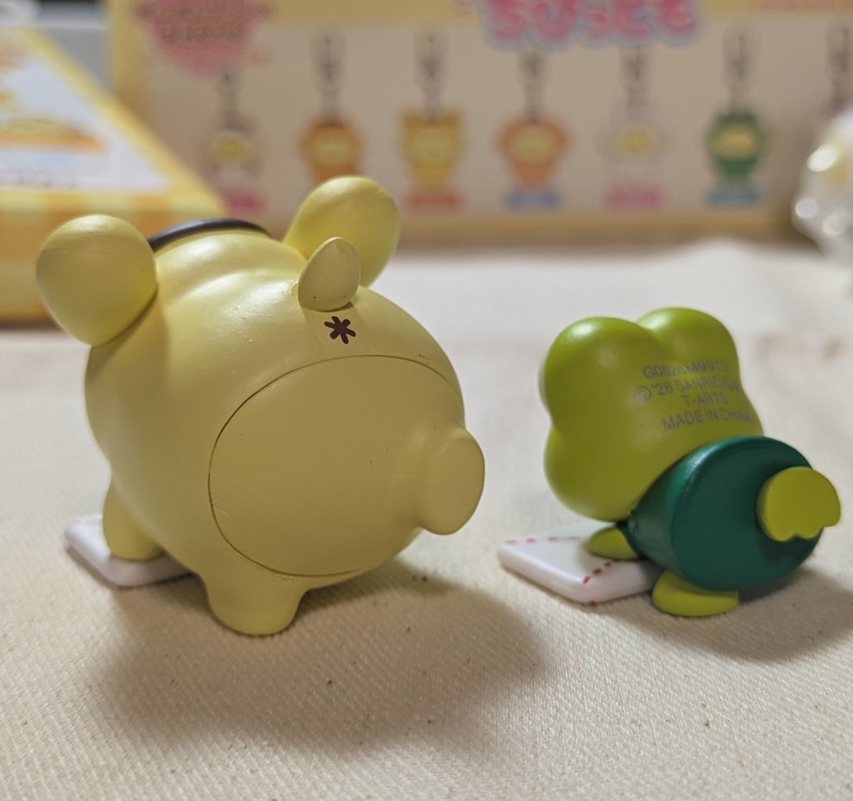 boundpompom's tweet photo. ぞうきんがけフィギュアのプリンとけろっぴも手に入れました🌼
あんよが上がっててかわいいよ〜 https://t.co/EJzRSIPMke