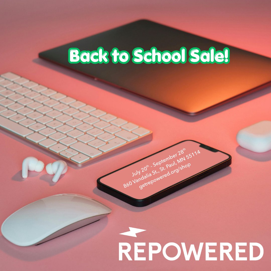 getrepowered's tweet photo. ๐ก Today's the 1st day of the Great Minnesota Get-Together! Take a 5 minute detour to shop our Back to School Sale where you can score 20% off all Computers, Cell Phones and Tablets!
#MNStateFair #BackToSchoolMN #GreatMinnesotaGetTogether #TwinCitiesDeals #TechSale #ShopLocalMN https://t.co/39NF8RDTCU