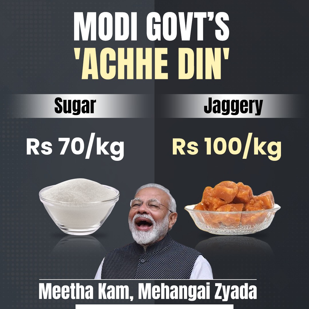 INCIndia's tweet photo. Sweetness turned into a luxury under Modi Govt https://t.co/ukq07plgJO