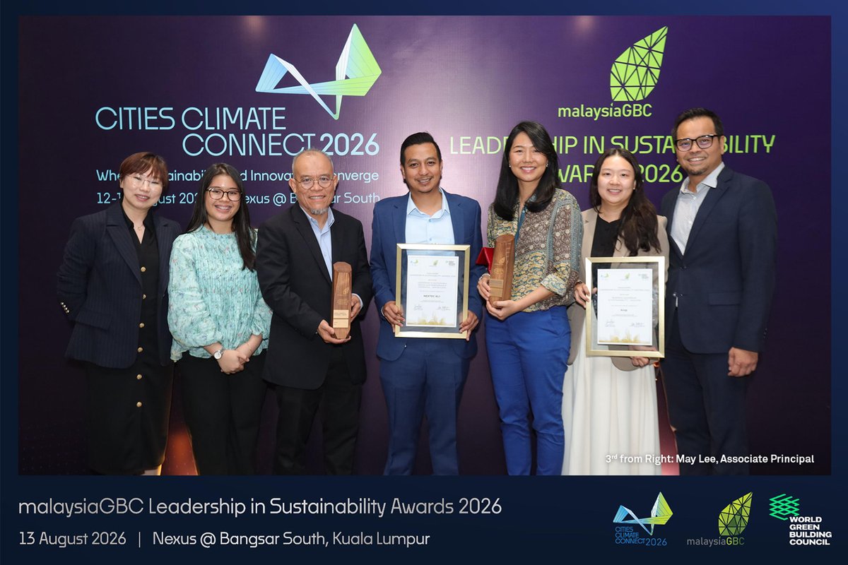 Aedas's tweet photo. NEXTDC’s KL1 Data Centre in Malaysia was named the winner in Leadership in Sustainable Design and Performance - Commercial - New Building at the Malaysia Green Building Council Leadership in Sustainability Awards 2026. 

#Aedas #architecture #DesignExcellence #Winner #sustainability #GreenBuilding #Malaysia @MalaysiaGBC @NEXTDC