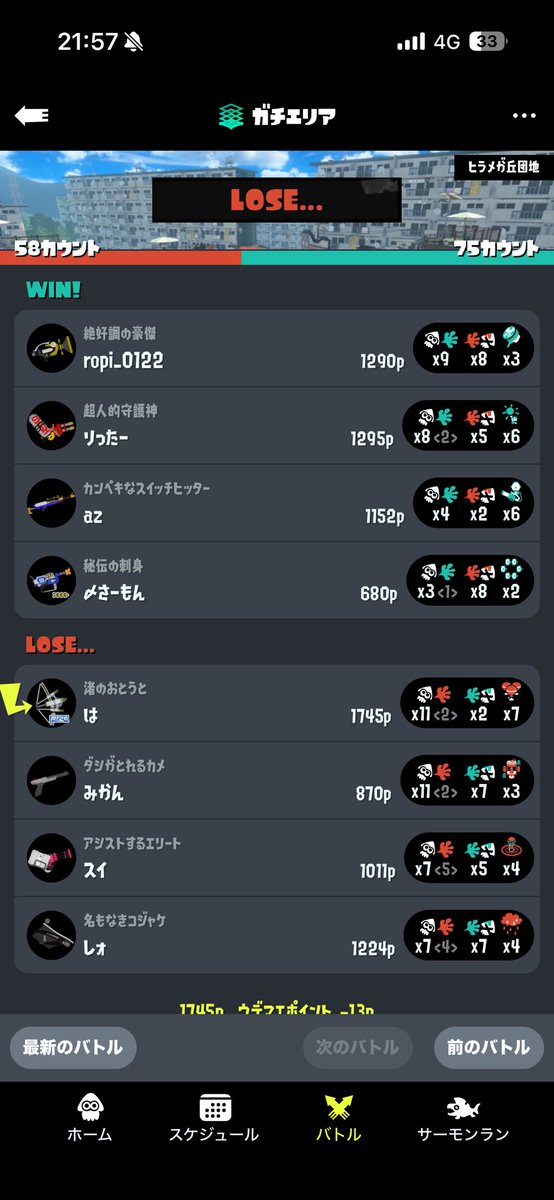 crowleeeee's tweet photo. 地雷：レォ #2873
地雷：スイ #2829

正真正銘のゴミ味方きて笑う
#スプラ3 #スプラトゥーン https://t.co/5bRW5vvcy7