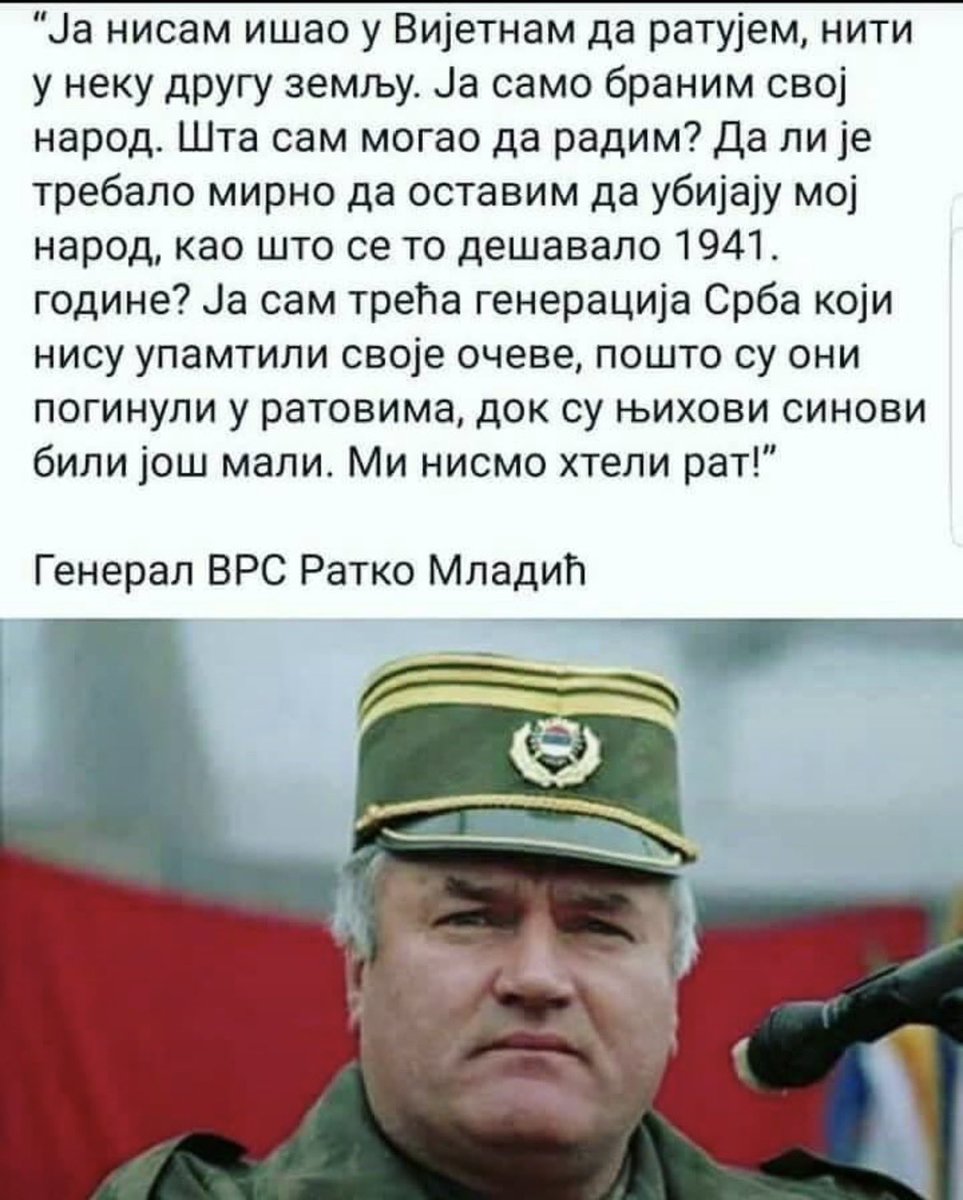 GagaGavanski's tweet photo. Ne dodje kući. Preminuo Ratko
mladić. https://t.co/ZWV9jzjxRk