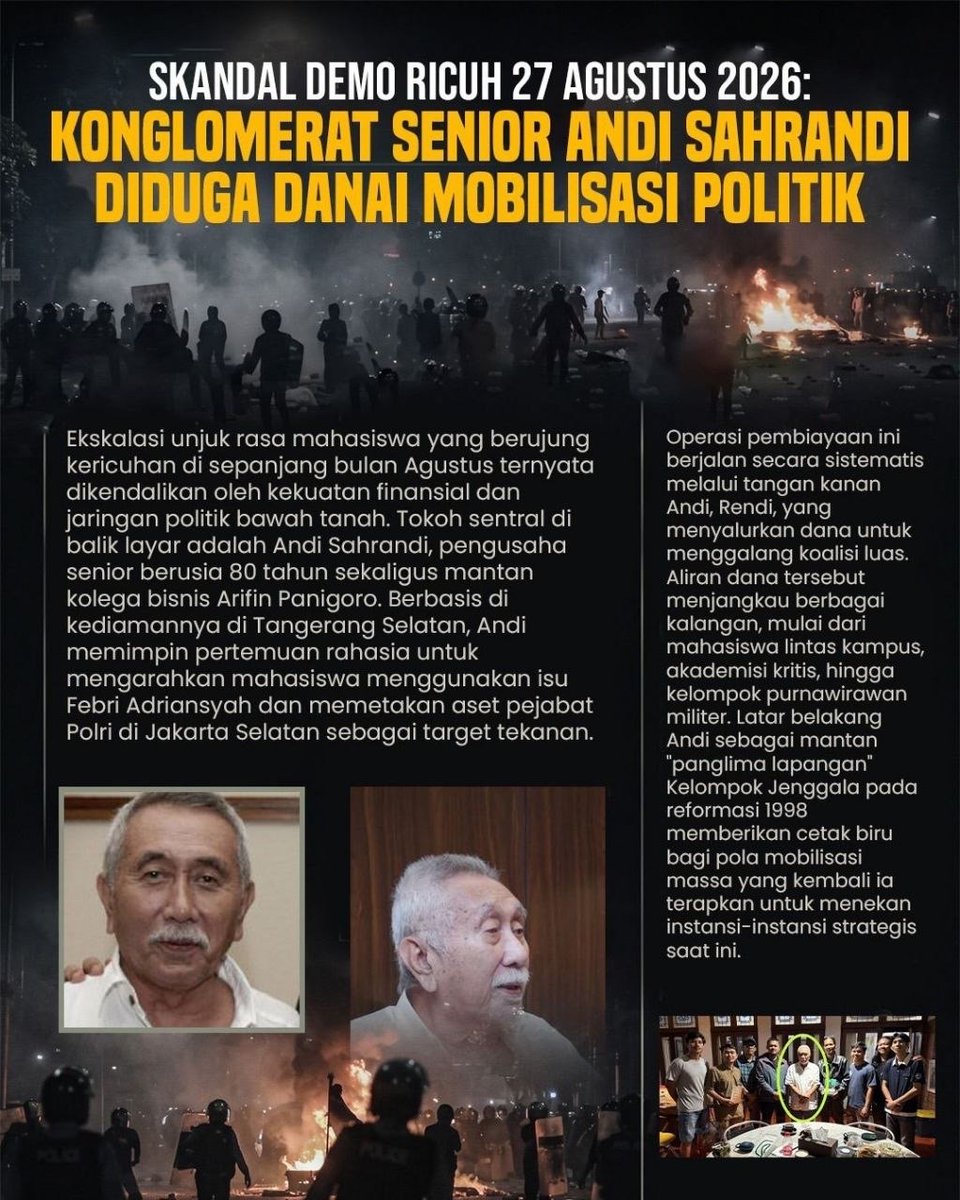 idnscope_'s tweet photo. Konsolidasi di kediaman Ciputat Timur mengungkap peran Andi Sahrandi yang diduga menjadi Bohir Demo penunggang aksi mahasiswa #PendanaDemoAgustus https://t.co/fLB3Kh8o5i