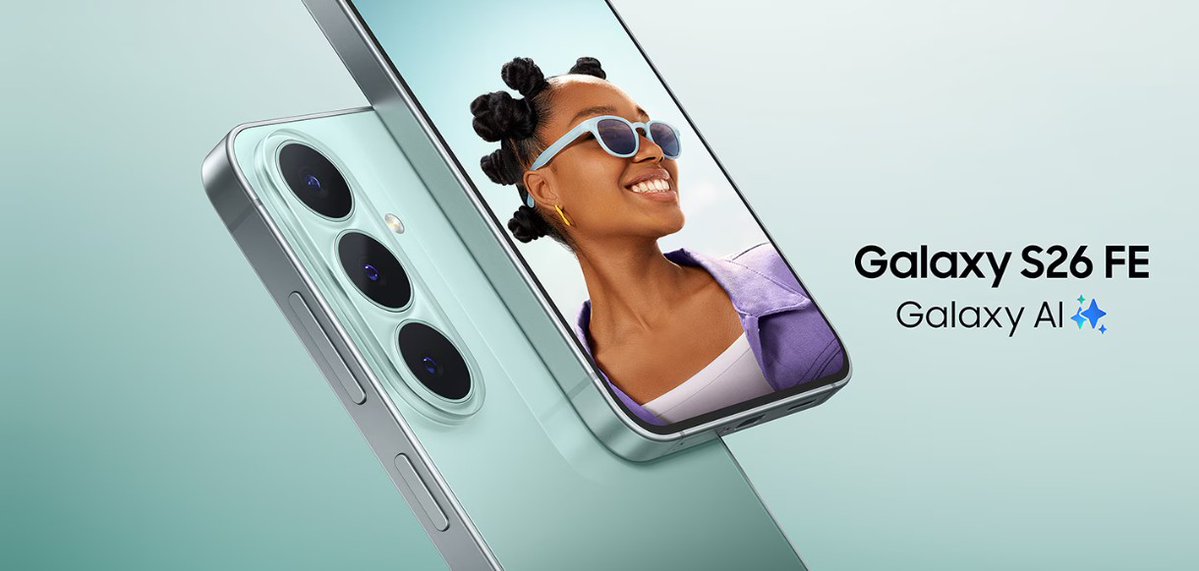 AHSANKHARBAI's tweet photo. Samsung Galaxy S26 FE launched

• 6.7" FHD+ OLED, 120Hz
• Exynos 2500
• 50MP + 12MP UW + 8MP Tele
• 12MP Front
• 4900mAh, 45W Wired, 15W Wireless
• Gorilla Glass Victus+
• IP68
• NFC
• 7 Yrs OS + 7 Yrs Security Updates
• Colors: Pistachio, Graphite, Blueberry 

8GB/128GB & 8GB/256GB variants will be available 

India prices not revealed yet, the device will go on sale on 18th September 

The S26 FE is expected to be priced higher than S25 FE
I am waiting to see how well Exynos 2500 performs in day to day usage

What are your price guesses?