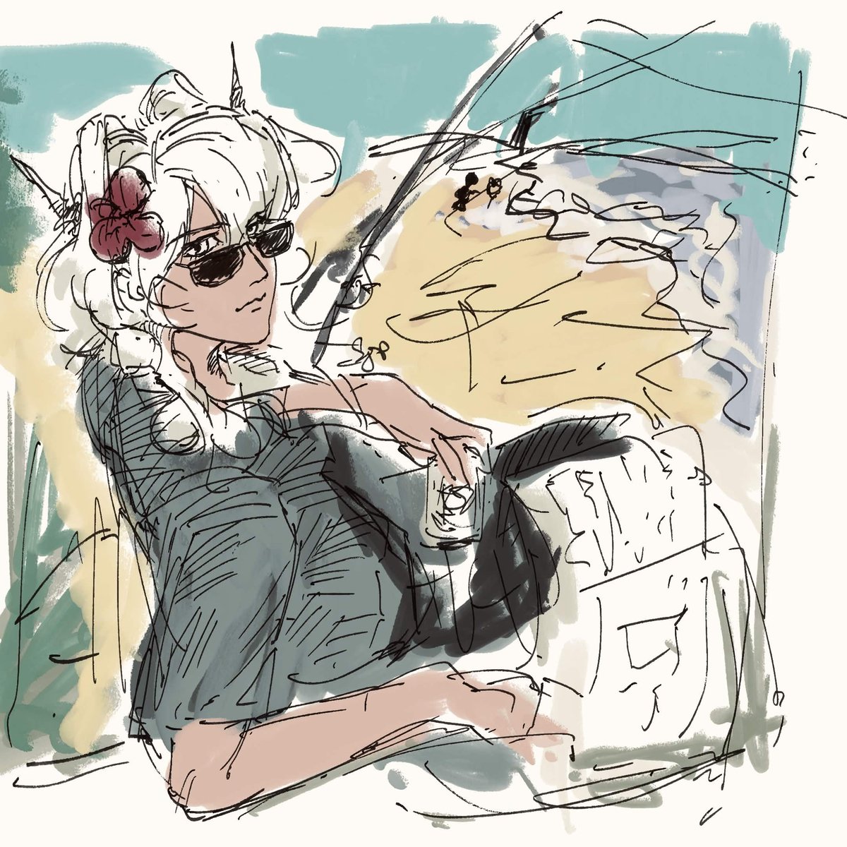 mvmvmvmvs's tweet photo. talulah summer quick doodle (alina pov probably) https://t.co/6QP8JGLUNS