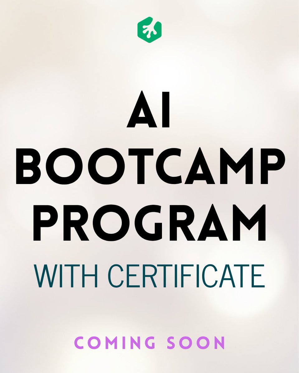treehouse's tweet photo. Something big is coming to Treehouse: the AI Bootcamp. 28 days. Zero code. Any subscription level. More details soon! 👀 #28DaysOfBuild #BeginnersWhoBuild #NoCodeAI https://t.co/fdDIrWJaZB