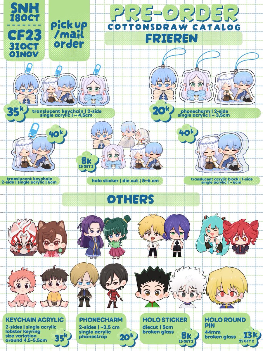 cottonsdraw's tweet photo. 📝 https://t.co/hN2pUF1oks
⭐️ Gego/Goge/Satosugu, JJK, Haikyuu, Cortis, Frieren, Cats, RE, CSM, Dan da dan, Vocaloid, HXH

#cf23 #cf23catalog #comifuro23 https://t.co/bmg4PT7Ka3