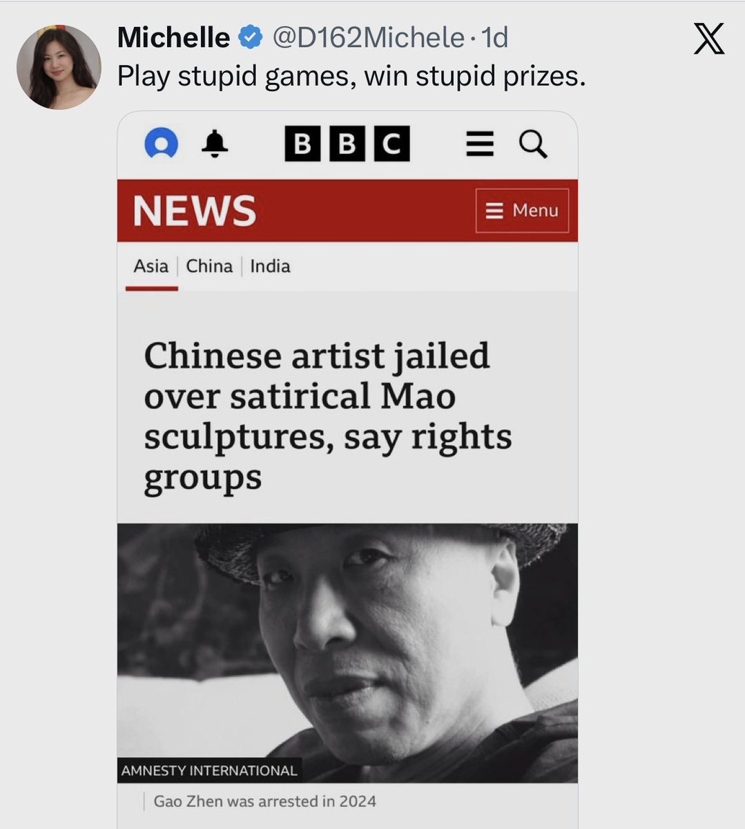EdGreg57's tweet photo. @D162Michele FREEDOM IN COMMUNIST CHINA IS A JOKE. Sad for the citizens. 😩😩😩 https://t.co/k24mpQ6jFF