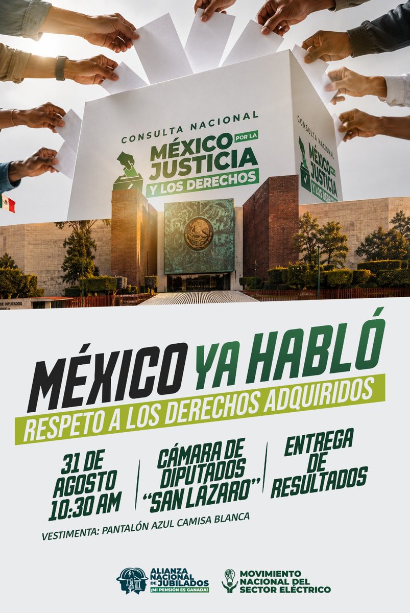 jesusmario71273's tweet photo. Cerraremos nuestra Encuesta Nacional con una participación que demuestra algo muy claro: cuando las personas se unen, su voz se escucha.

Este viernes 28 de agosto último día fomentemos la participación, la unidad y determinación. Esto no termina aquí. Esto apenas comienza.

#jubiladosCFE
#JubiladosPEMEX
#sociedadcivil