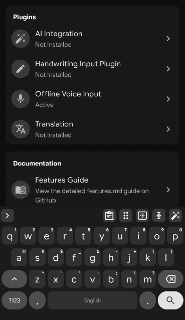 LeanbitLab's tweet photo. LeanType v4.1.6 Released
- offline ai feature moved from offline variant to an separate plugin, which user can load dynamically
- Offline keyboard size reduced from 69 MB to 9.8 MB
- Detached dicts in offline too, user can now load only the required dicts
https://t.co/k0ncXfGWwG https://t.co/v1hyMghVED