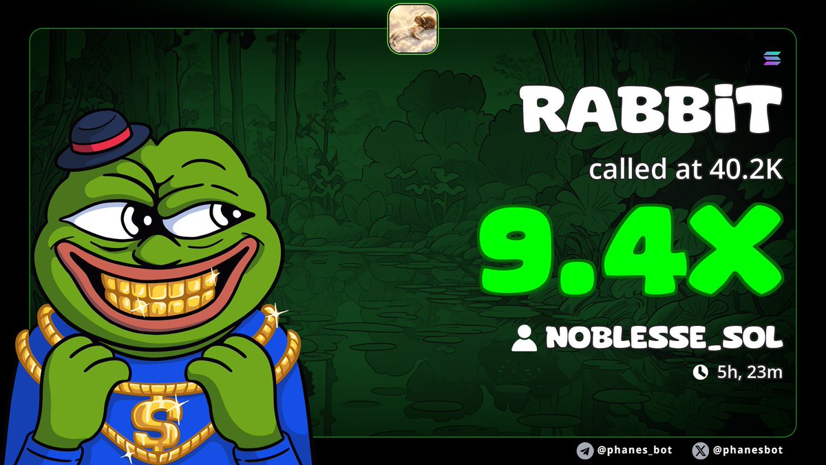Noblesse_sol's tweet photo. $RABBIT just jumped 9.4X. 🐇🔥

Early alpha drops here 👇
https://t.co/E4b5MBd68M

Your $200 → $1.88K — +$1.68K profit.
Another runner that rewarded the early ones.

#helevier #Bitcoin #CryptoTrading $BTC $ETH $SOL https://t.co/LqHykZvhLD