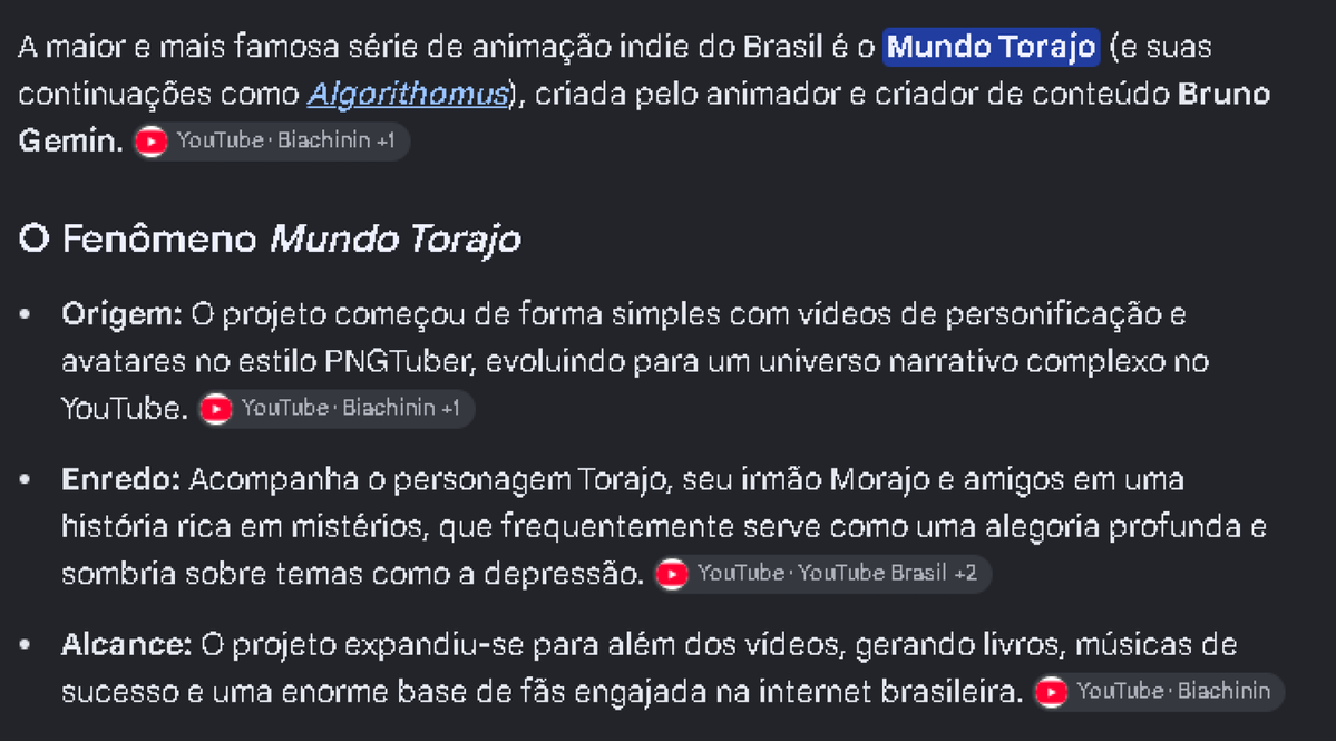 toracervo's tweet photo. 🎭|| de acordo com o Google, Mundo Torajo é a ANIMAÇÃO INDIE MAIS FAMOSA DO BRASIL !!!! https://t.co/mfDoaPfZWN