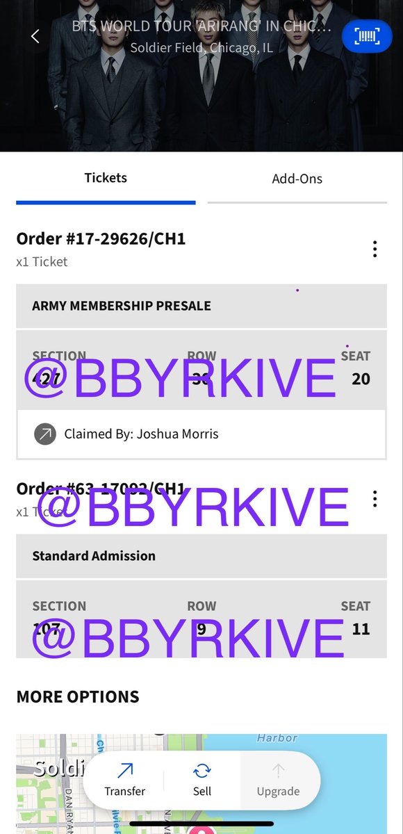 bbyrkive's tweet photo. WTS One BTS Arirang Chicago ticket FOR TODAY 8/27 SEC. 107 ROW. 9 SEAT. 11 

Selling for FV $684.37 (this price is including PayPal G&amp;S fees). Also listed on Stubhub. I’ve sold tickets wayyyy back for LY and SY tour but it’s been awhile 🥲

#875ticketsales @875tickets https://t.co/zPP7WJHYtB