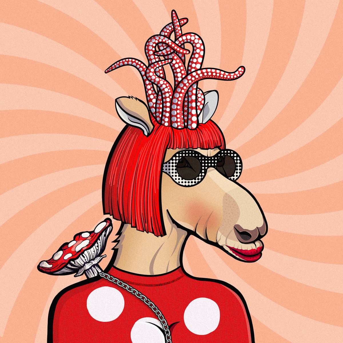 Moon_Moose_NFT's tweet photo. In memory of the greatest of the great, Yayoi Kusama. 💔RIP💔
An object of worship for all moon moose and earthly does.🍄🍄
#moonmoose
#NFT #NFTart #NFTGame https://t.co/YGOve3ttjT
