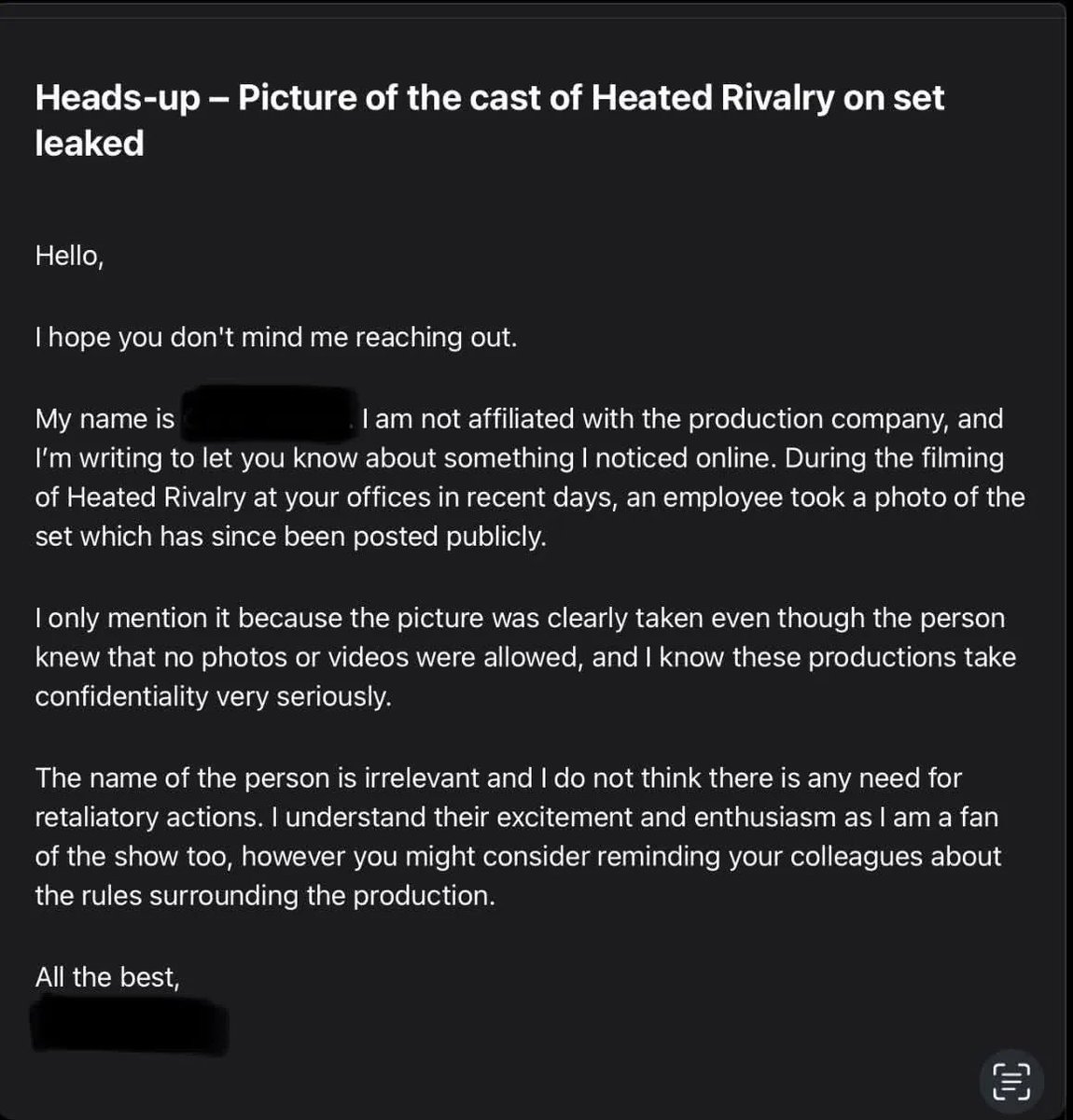 ffe2ff's tweet photo. the amount of people who were being gleeful in their replies is actually abnormal. also to follow up with bs about it being in good faith +  the audacity to complain about receiving threatening messages ?? and i refuse to believe this was the original email lmao https://t.co/m6d6WW8Xre