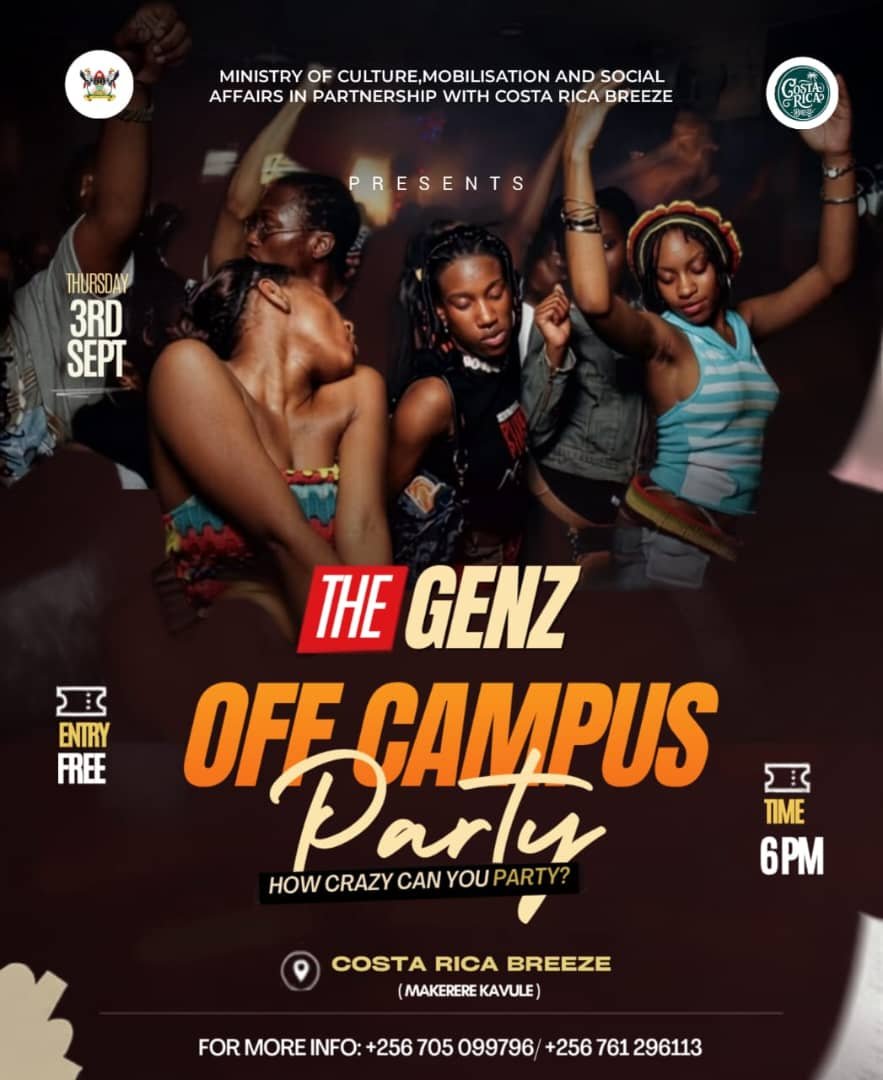 MutebiEdward224's tweet photo. 🚨 MAKERERE, ARE YOU READY?! 🚨🔥
THE GENZ OFF-CAMPUS PARTY is going down this Thursday, 3rd September at Costa Rica Breeze, Makerere Kavule! 💃🕺
🕕 Time: 6PM Entry: FREE
Pull up with your squad and let's find out just how crazy you can party! 🔥
#TheGenZParty  #CostaRicaBreeze https://t.co/vZR4H5wNQ5