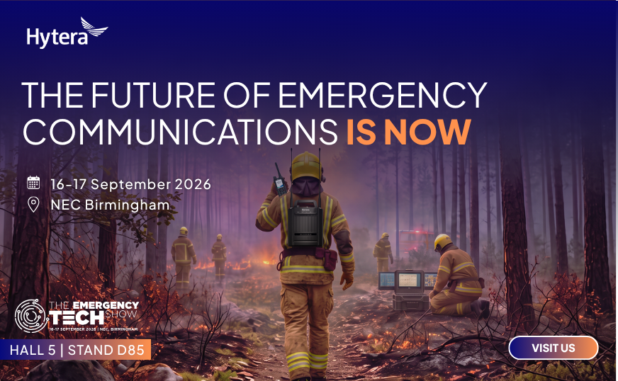 HyteraEurope's tweet photo. Visit Hytera and SMC Gateway at #ETS2026 (Stand D85, 16-17 Sept, NEC Birmingham) to experience "the future of emergency communications now".

Discover our mission-critical communications solutions that support #emergencyservices in demanding and unpredictable environments. https://t.co/FjauuccrkU