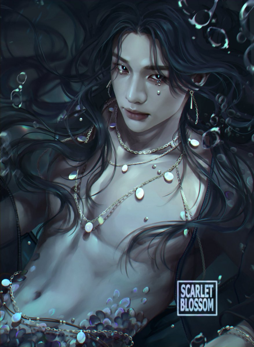 ScarletBlossom_'s tweet photo. Heartbreak does change a young merman 
.
(+1 drawing to the mermaid collection) https://t.co/SdopnvCJoy