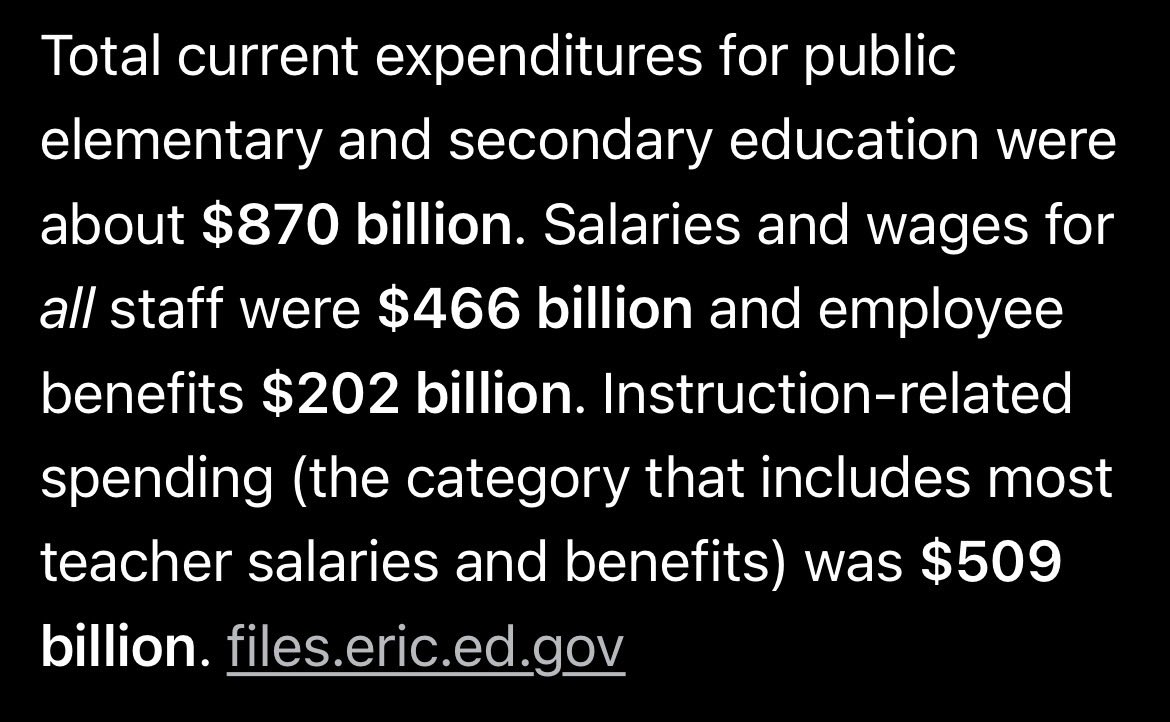 MrMuskOverHere's tweet photo. The teacher’s union is riddled with Marxist indoctrinators.  The only alternatives were expensive private schools or home schooling.
  States and the Federal Government can remedy this in a single year and save hundreds of billions year over year.
  At current projected production costs of $45-55K, an Optimus is two-thirds the average teachers’ salary of $75,700.  With mass production, those costs will decrease to under $40k.
  The savings are far greater when social security, unemployment insurance, paid sick leave, workman’s comp, HR, and at the college levels - sabbaticals are factored in.
  AI learning with Optimus serving as TAs, discipline enforcers and unpaid after hours tutors…imagine the damage that can be undone to our children and our Federal deficit.
  Nearly $800 billion per year.