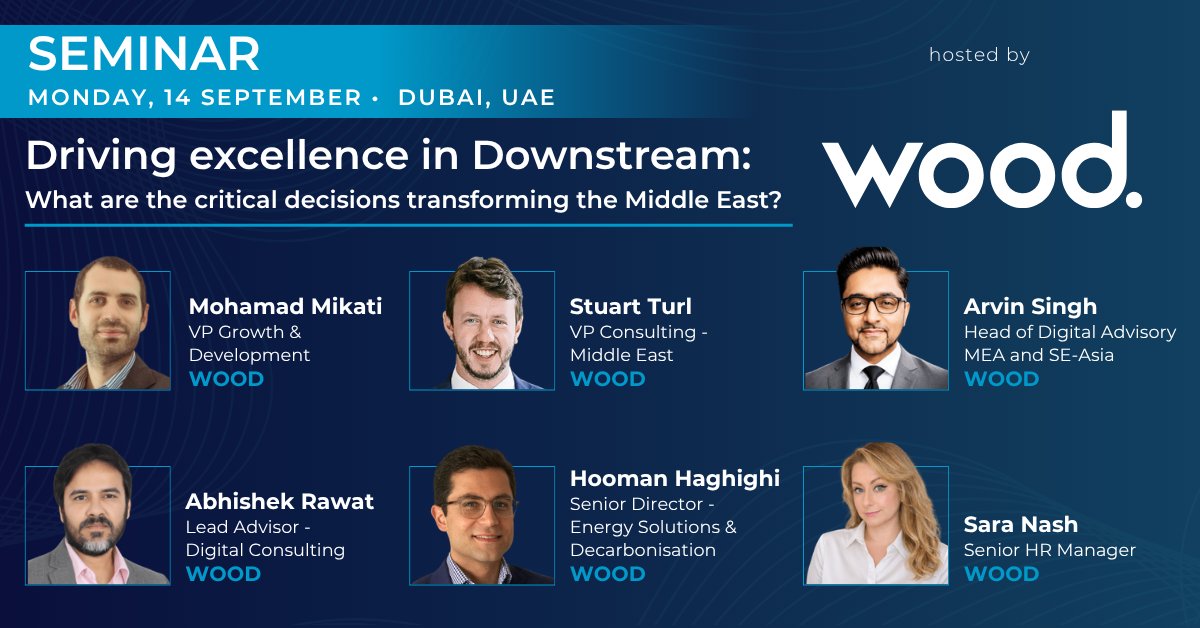 EuroPetro's tweet photo. #METECH Seminar by Wood | Driving Excellence in Downstream
What are the critical decisions transforming the Middle East’s downstream industry?

#Downstream #OilAndGas #DigitalTransformation #Decarbonisation https://t.co/elV0P9wffG