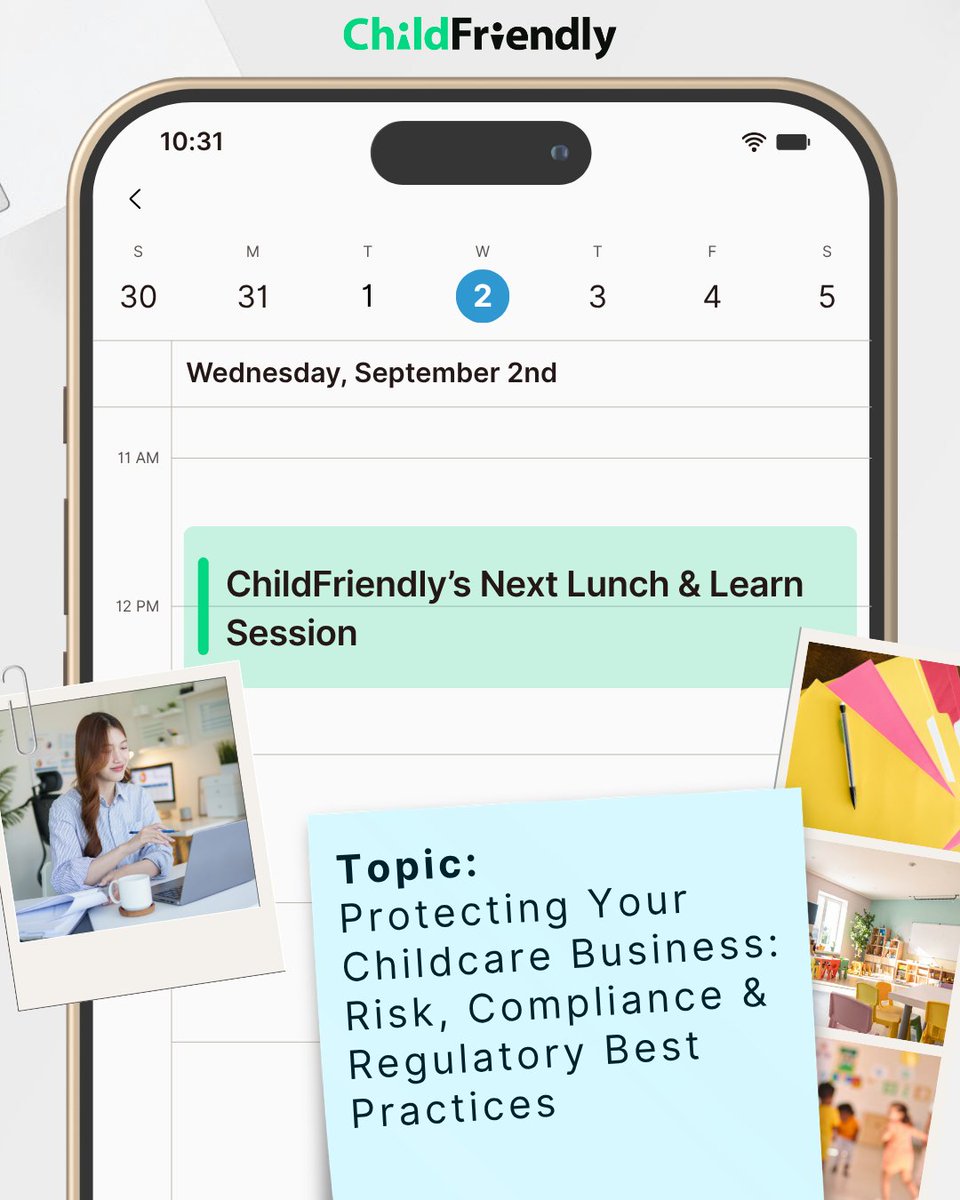 childfriendlyp's tweet photo. Lunch &amp; Learn: Protecting Your Childcare Business
Risk, Compliance &amp; Regulatory Best Practices
📅 Wed, September 2 · 🕦 11:30 AM–12:30 PM MT · 🎟️ Free

Save your spot → https://t.co/5uPcOgLeyq https://t.co/kZkg1XS291