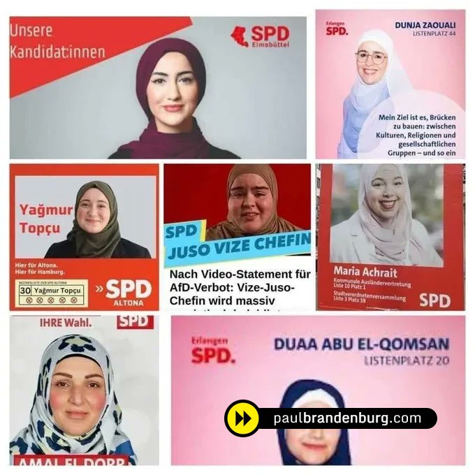 docbrandenburg's tweet photo. SPD-Wahlvorschläge: Armee der Umvolkungs-Moslems

Die Umvolkungspartei @SPDbt möchte Moslem-Frauen in politische Positionen wählen lassen, die bereits mit ihrer Uniform demonstrieren, dass sie nicht nur unser Grundgesetz, sondern sogar die Werte der Aufklärung an sich bekämpfen.

Diese Frauen gehören ausnahmslos remigriert.