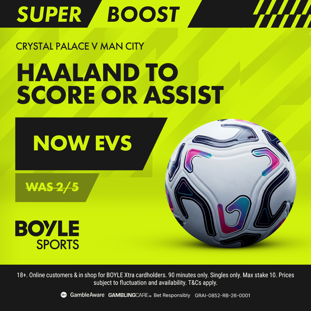 BoyleSports's tweet photo. Erling Haaland scored twice at Selhurst Park in this fixture last season.

Tap below to add this Super Boost to your betslip