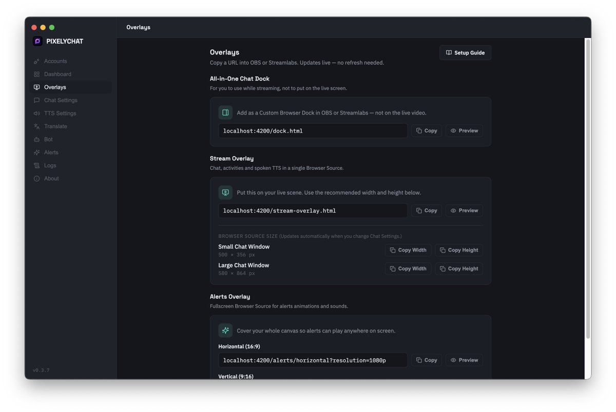 pixelychat's tweet photo. Plot twist: your OBS browser source doesn't need to be refreshed, resized, or babysat. PixelyChat's overlay just… works. However big you make it. However you resize it. Revolutionary, we know. 😌 #OBSStudio #StreamSetup https://t.co/af7ITaij0A