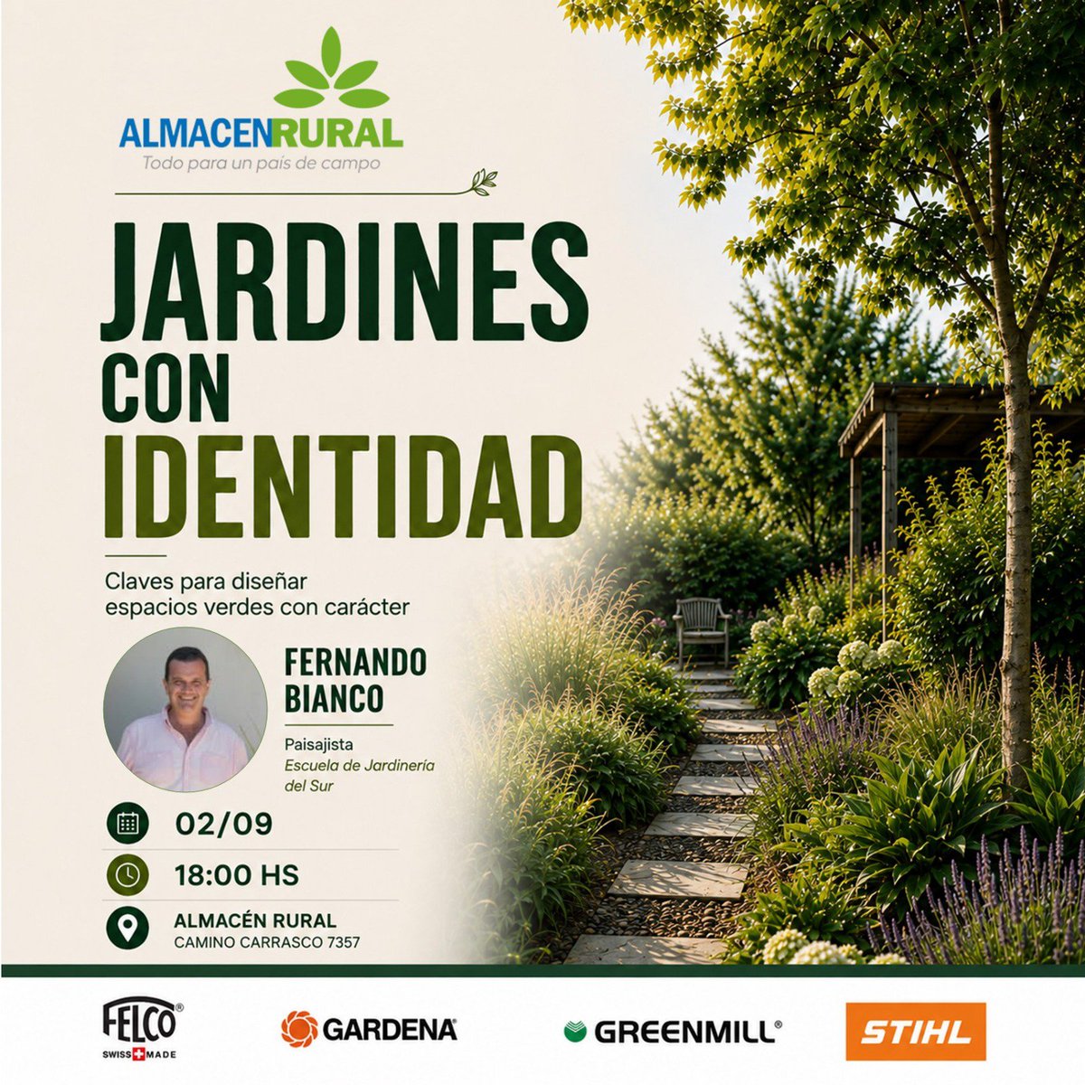 Almacen_Rural's tweet photo. 02/09 Jardines con Identidad 🌿🌺 por @FernandoBiancoR
Los esperamos 🙌 en nuestro local de Montevideo.
@FELCO_tools @Gardena_Global #greenmill #stihluruguay https://t.co/cKoT7GvAYQ