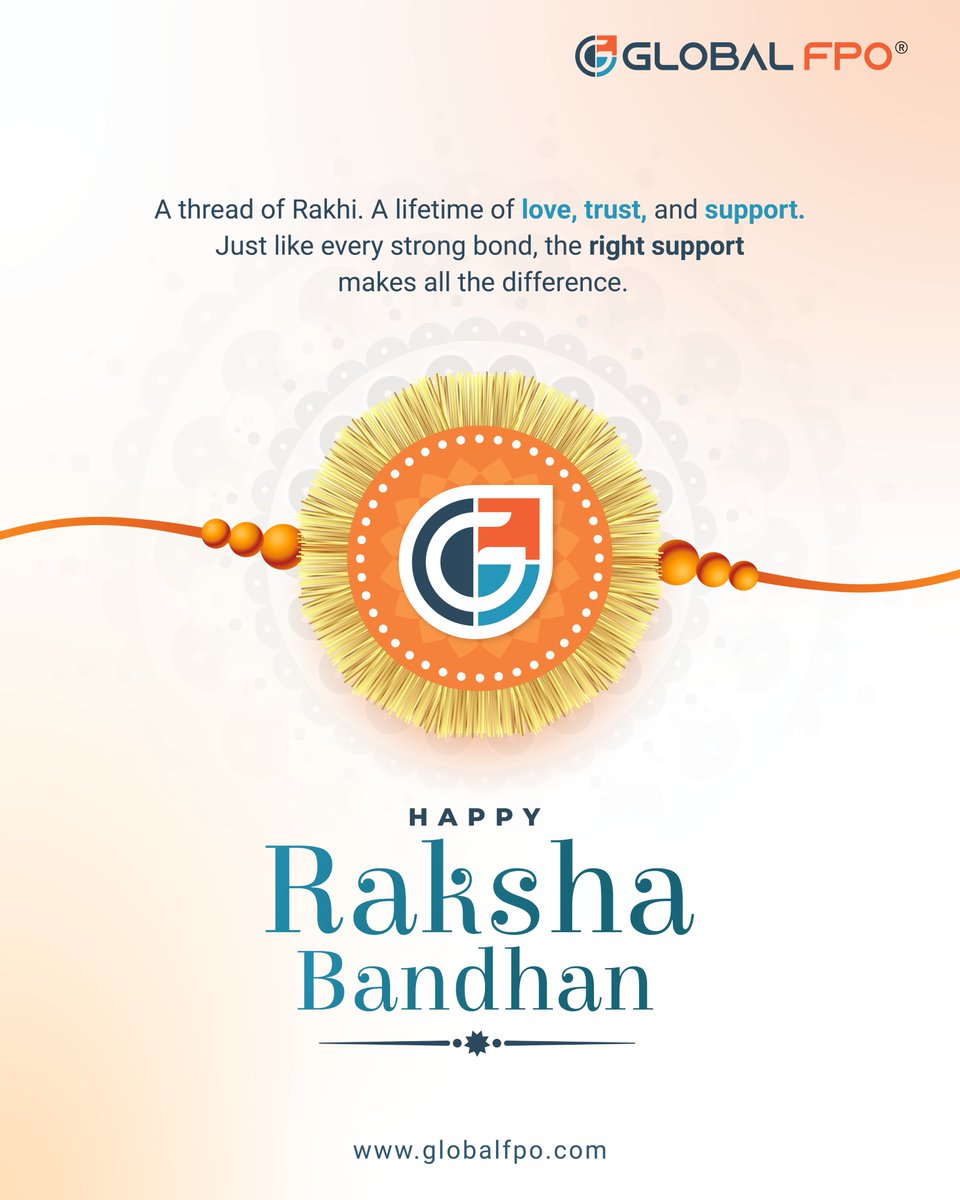 global_fpo's tweet photo. Raksha Bandhan celebrates one of life’s most special bonds, filled with love, trust, protection, and countless memories. ❤️

Global FPO wishes every brother and sister a very Happy Raksha Bandhan. May your bond grow stronger with every passing year. ✨

#HappyRakshaBandhan https://t.co/Vv9QfFa4I2