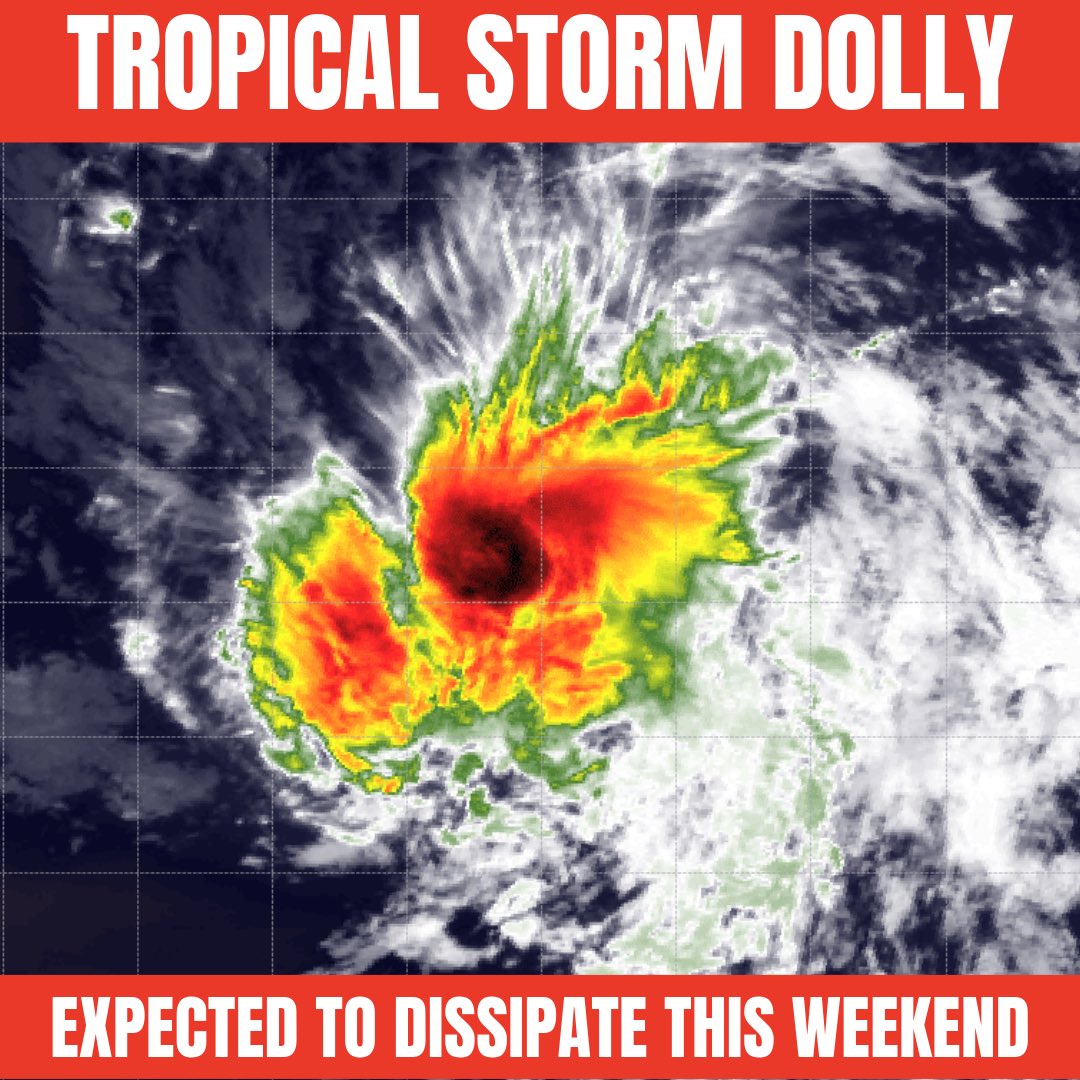 ZackFradellaWx's tweet photo. DOLLY FORMS - the wave crossing the Atlantic has organized enough to take the name Dolly. This will dissipate over the weekend. https://t.co/8scMFAGMT7
