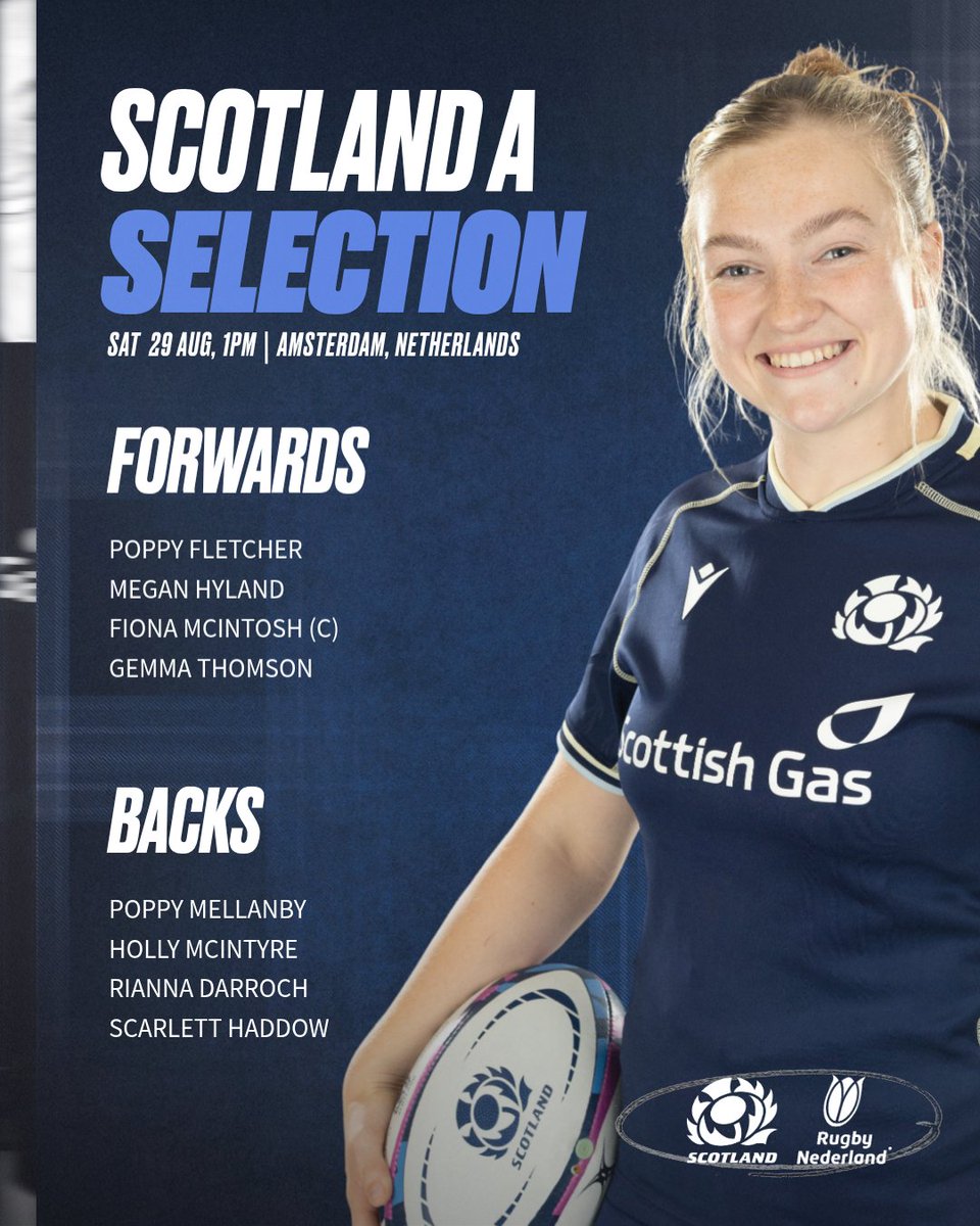 GlasgowWarriors's tweet photo. Eight Glasgow Warriors stars have been called up to the Scotland A squad ahead of Saturday's clash with the Netherlands 🏴󠁧󠁢󠁳󠁣󠁴󠁿 

And a special milestone for second row Fiona McIntosh who will captain the squad for the first time 🤍

Read the full story 🔗
https://t.co/MYN1Via5SV https://t.co/uTVC4Ddvcl